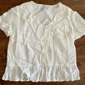 Francesca’s White Peplum Top
